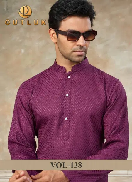 Outluk Vol 138 Mens Rayon Cotton Kurta And Pajama Collection Wholesale Market Surat